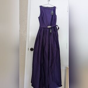 Ralph Lauren Gown Elegant Purple Gown with Embellished Waist